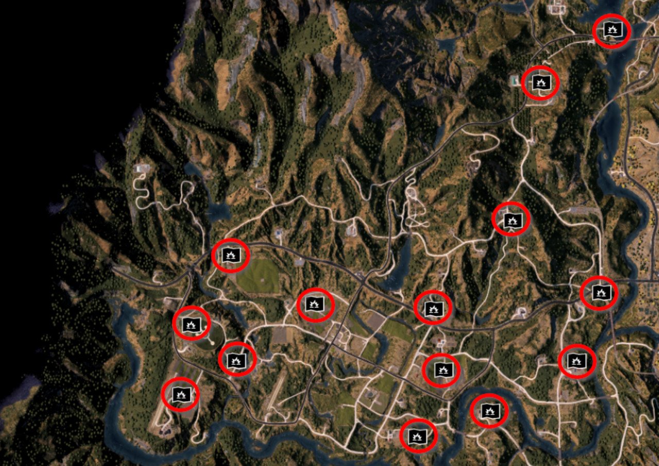 Силосные башни far Cry 5 карта