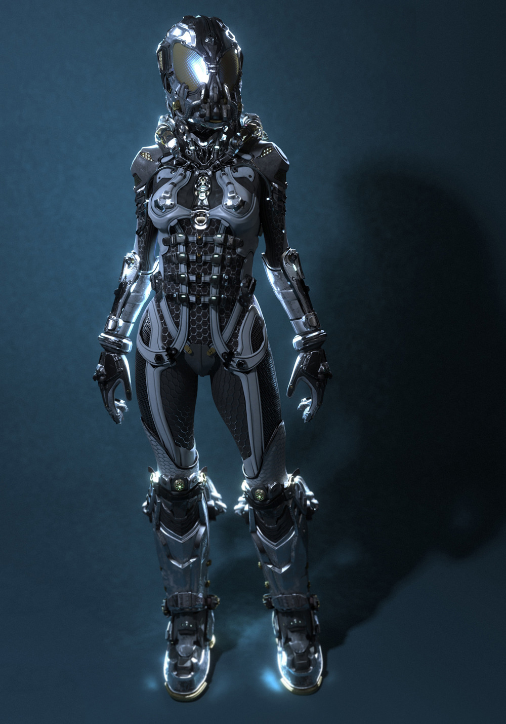 Cyberpunk robot 3d model фото 75