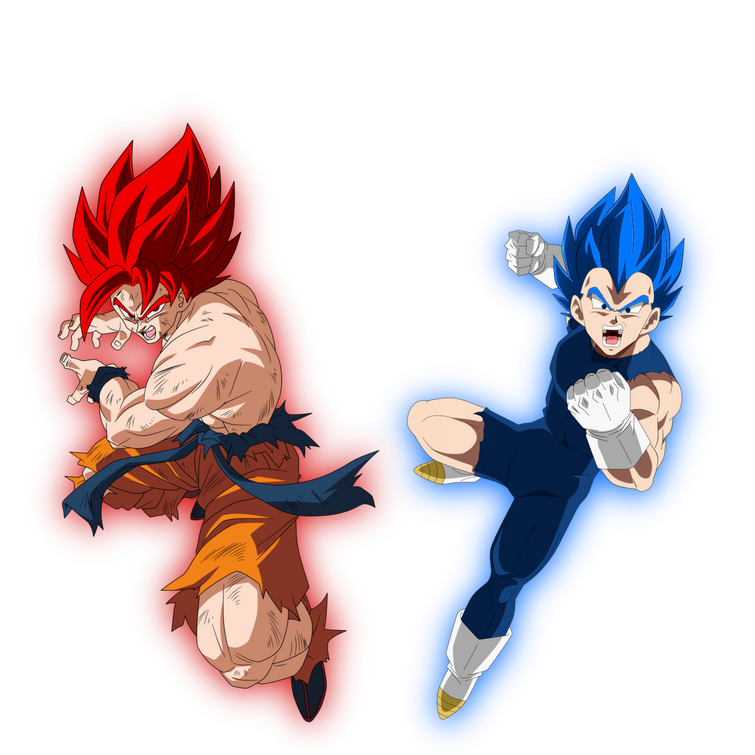 Super Saiyan God Evolution Goku and Super Saiyan Blue Evolution Vegeta