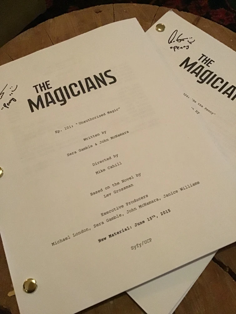 Signed script from The Magicians Fandom