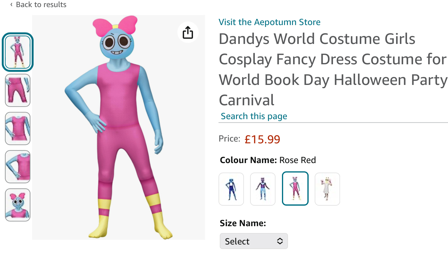 Dandys World Costume GirlsCosplay Fancy Dress Costume for World Book ...