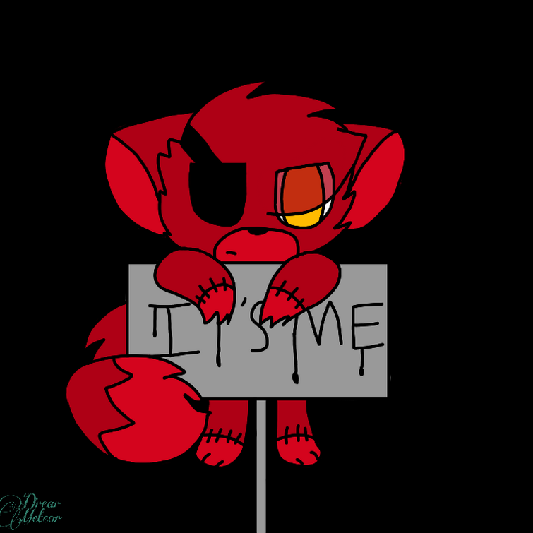 is there a lore reason foxy's sign says it's me? (Credit u