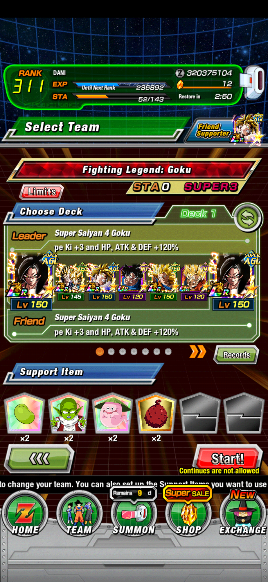 Need suggestions to make a best team against Fighting legend Goku