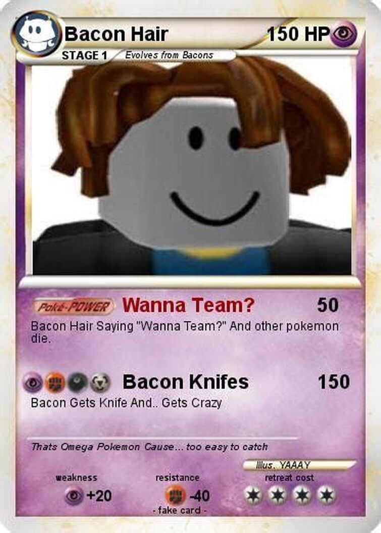 Bacon Hair Trading Card  Roblox Item - Rolimon's