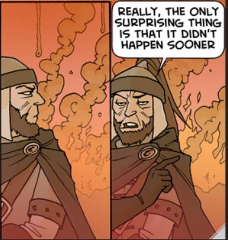 He didn t go. Оглаф черепа врагов. Оглаф Господь с ними втрое. Посол Oglaf. Only that.