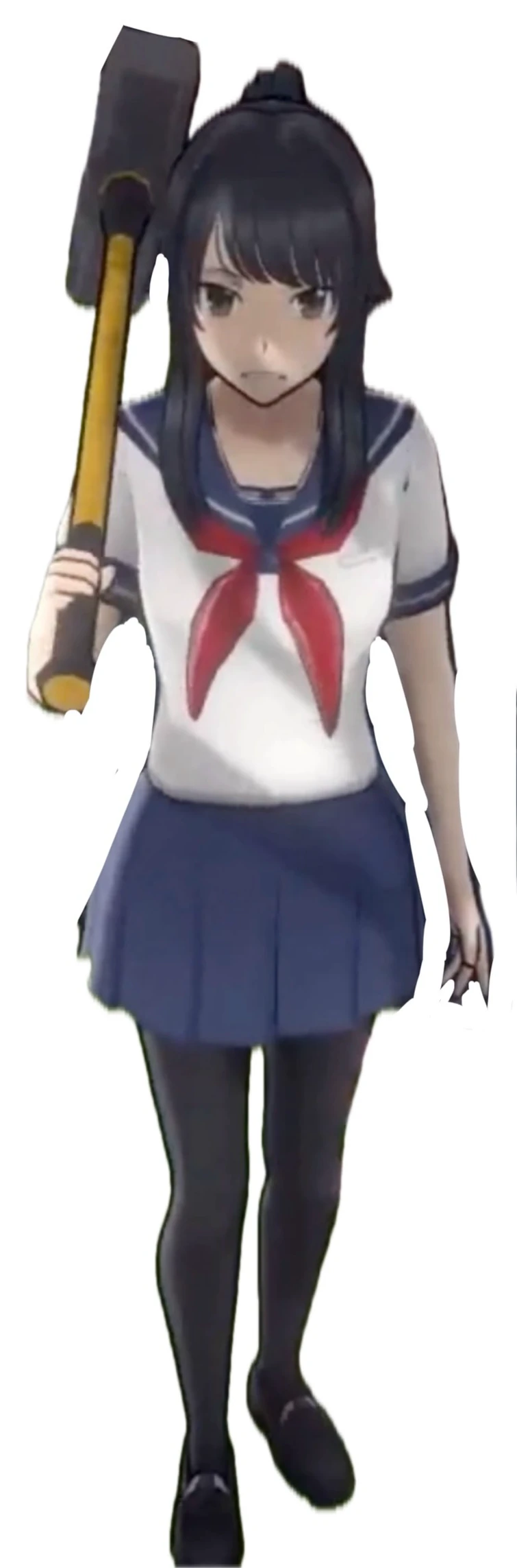 Ayano with a sledgehammer in no background | Fandom
