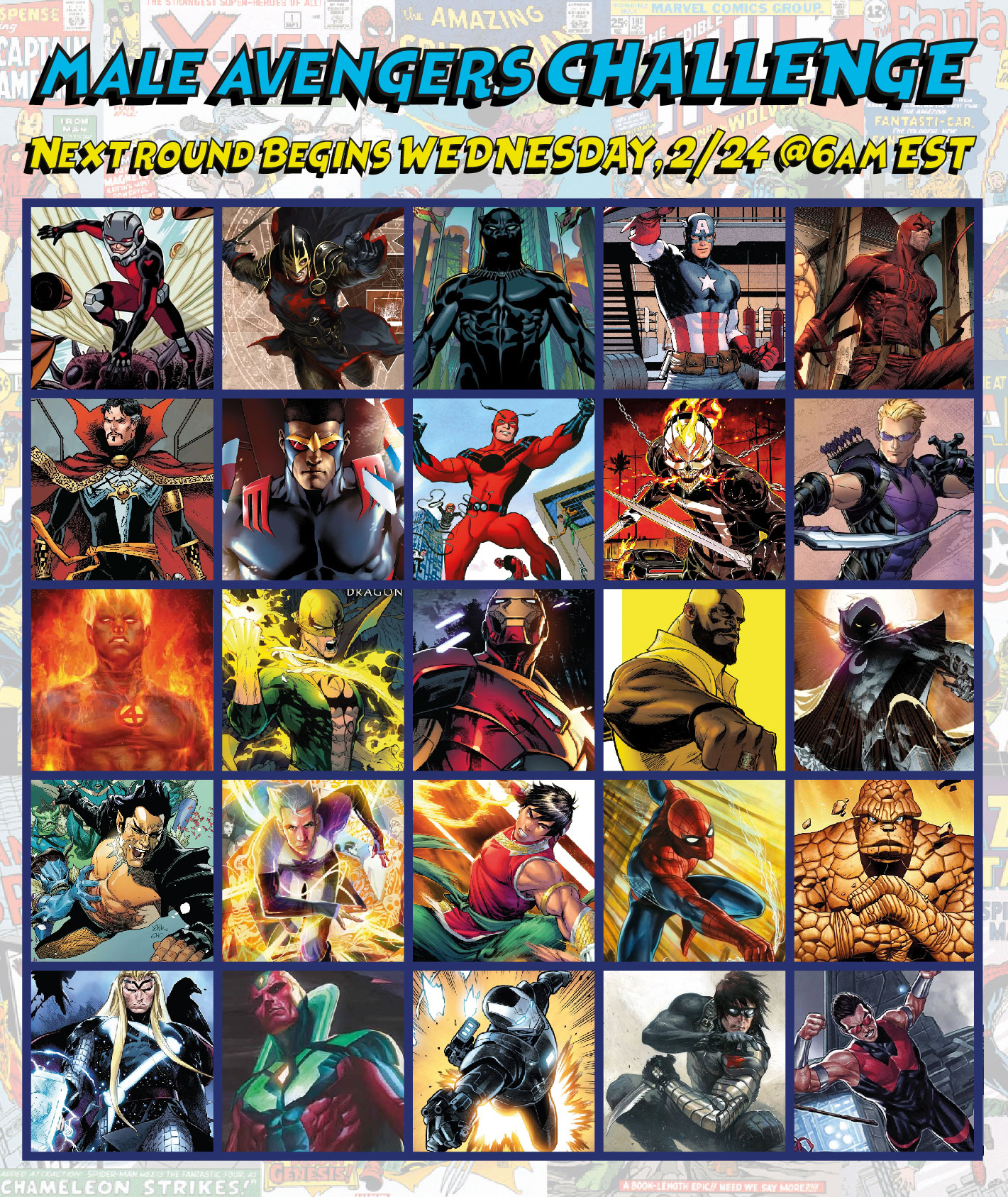 marvel male character list