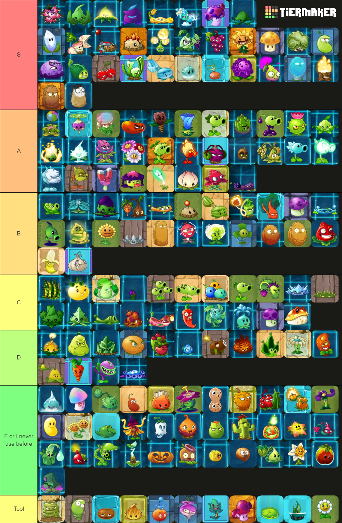 PvZ2 Plant Tier List (updated) - all plants ranked at lvl. 1 : r/ PlantsVSZombies