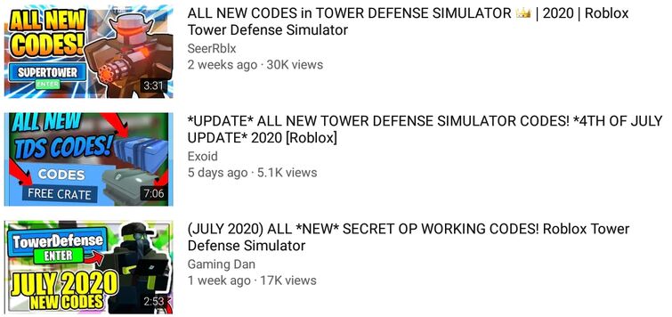 The Fake New Codes Video (Tower Defense Simulator) - Roblox 