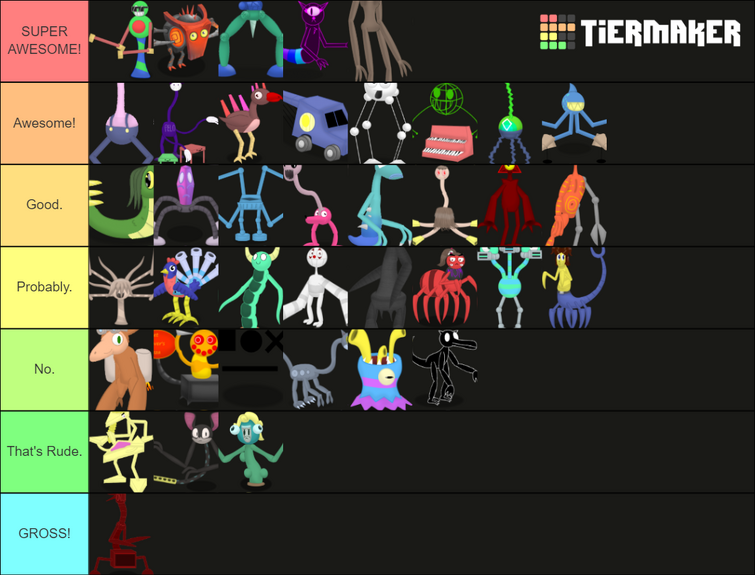 Create a Rainbow Friends :) Tier List - TierMaker