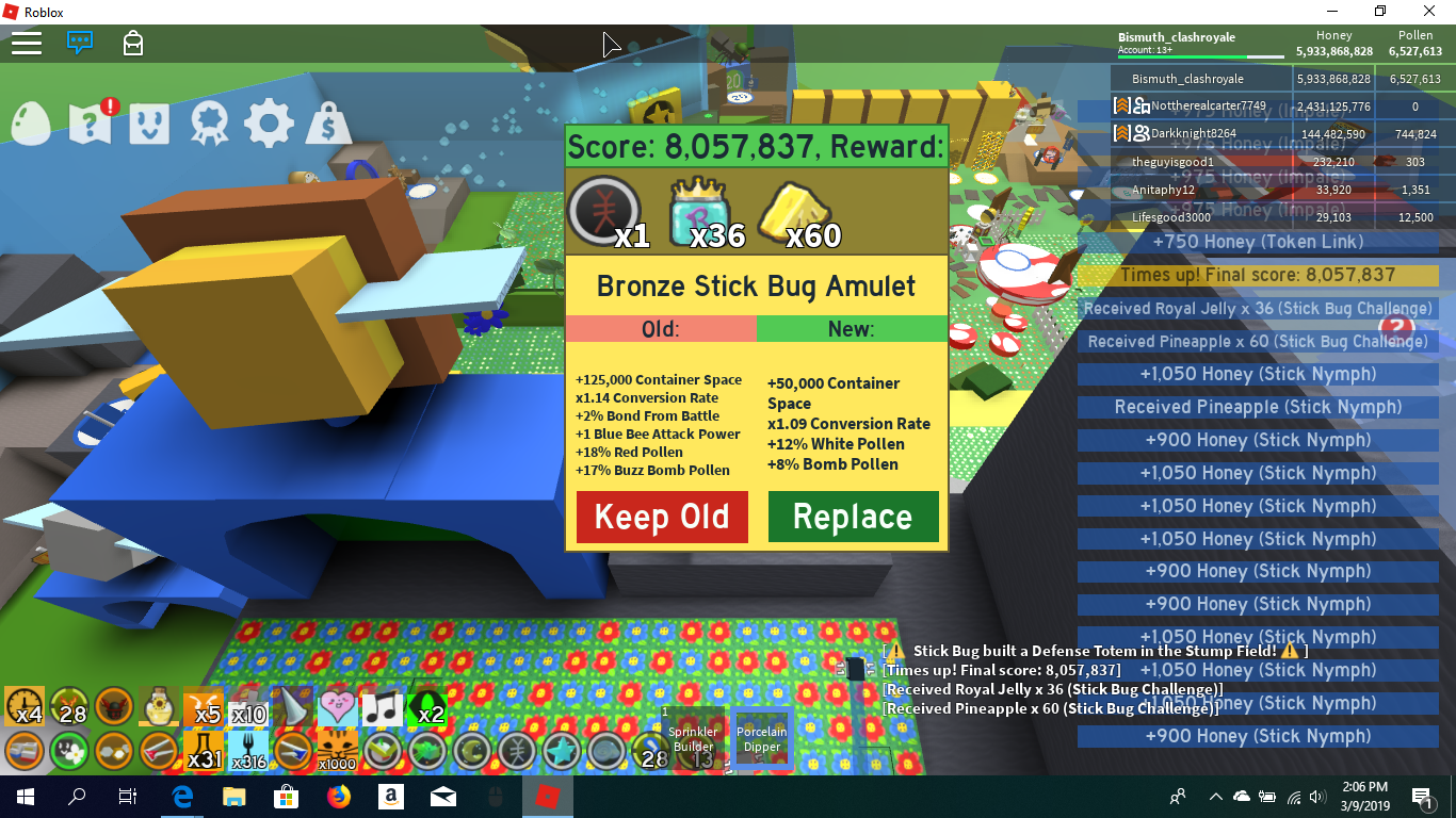 Roblox Bee Swarm Simulator Stick Bug Amulet