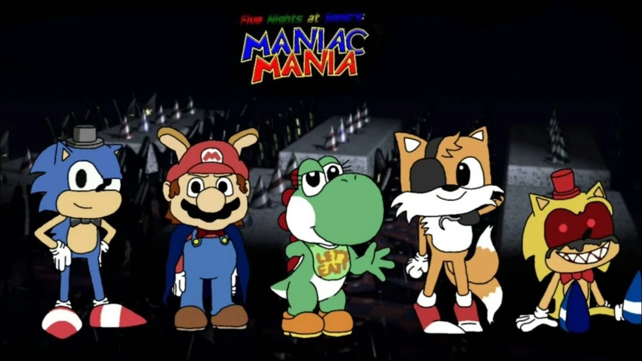 пять ночей у соника маньяк мания. Sonic's maniac mania plus. Fnas 5 remastered. Five nights at sonic s mania. Fnas соник.