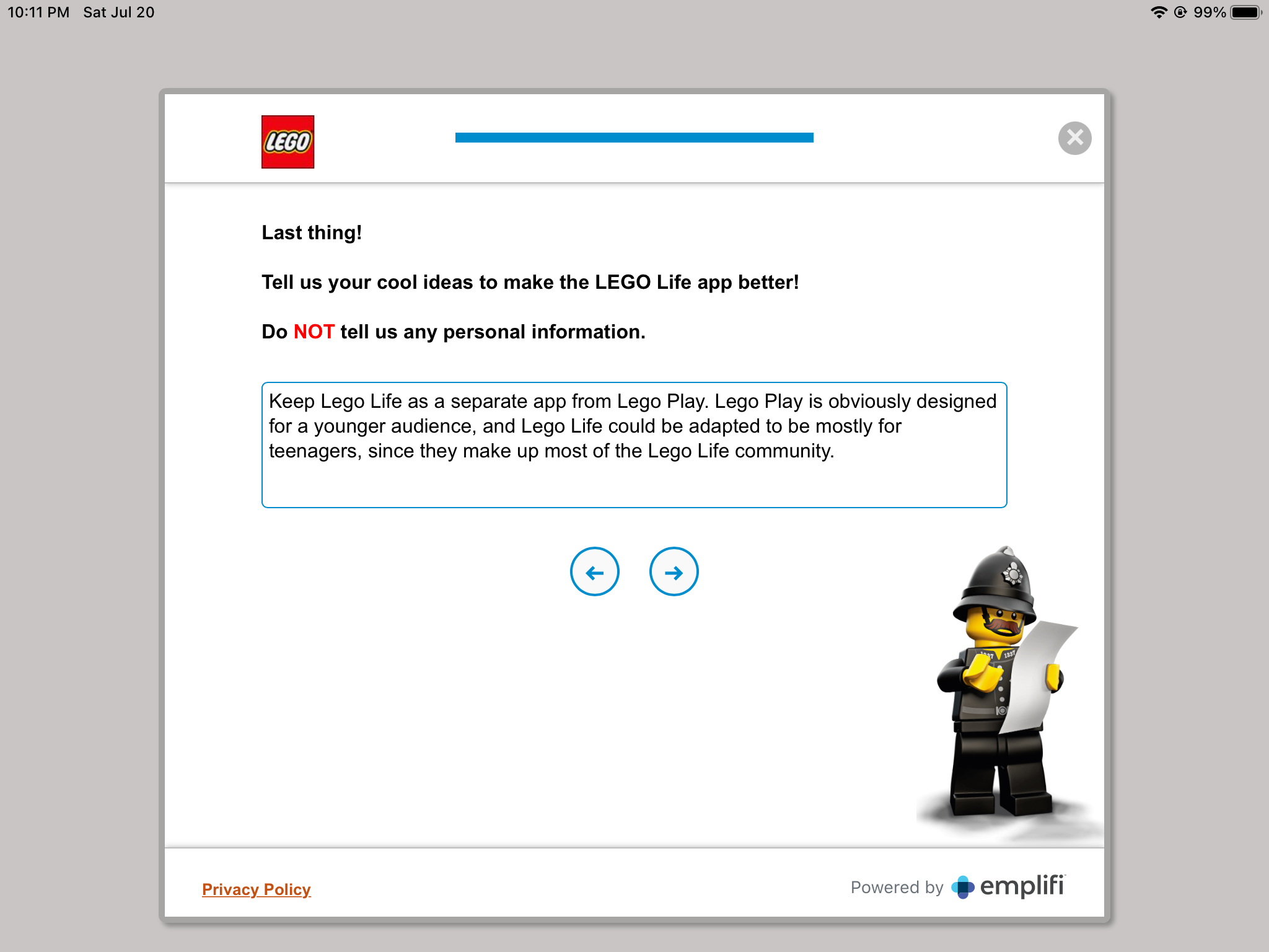 I took a survey on “How to improve the Lego Life app”. | Fandom