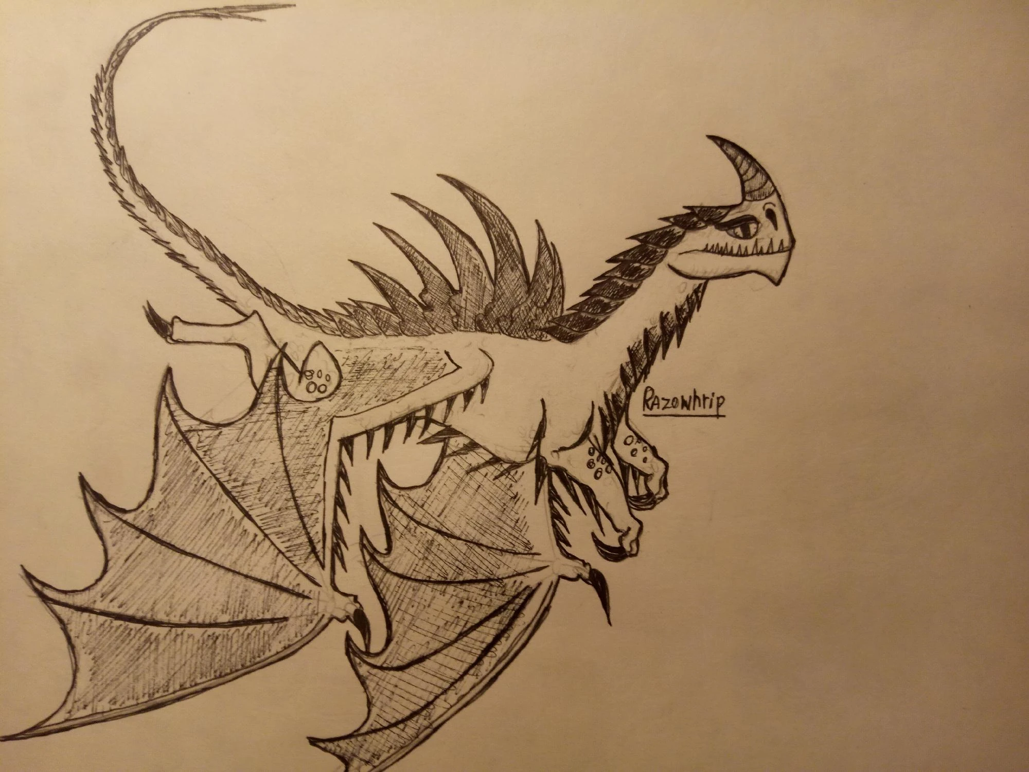 Как нарисовать шипореза дракона