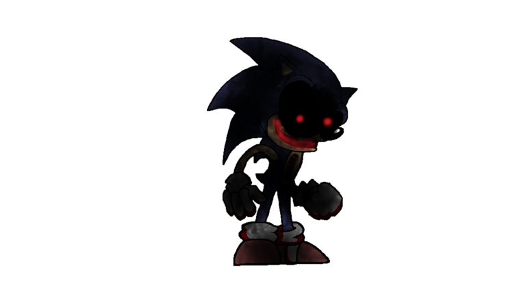 Black sonic exe as a lightning god in dark clouds