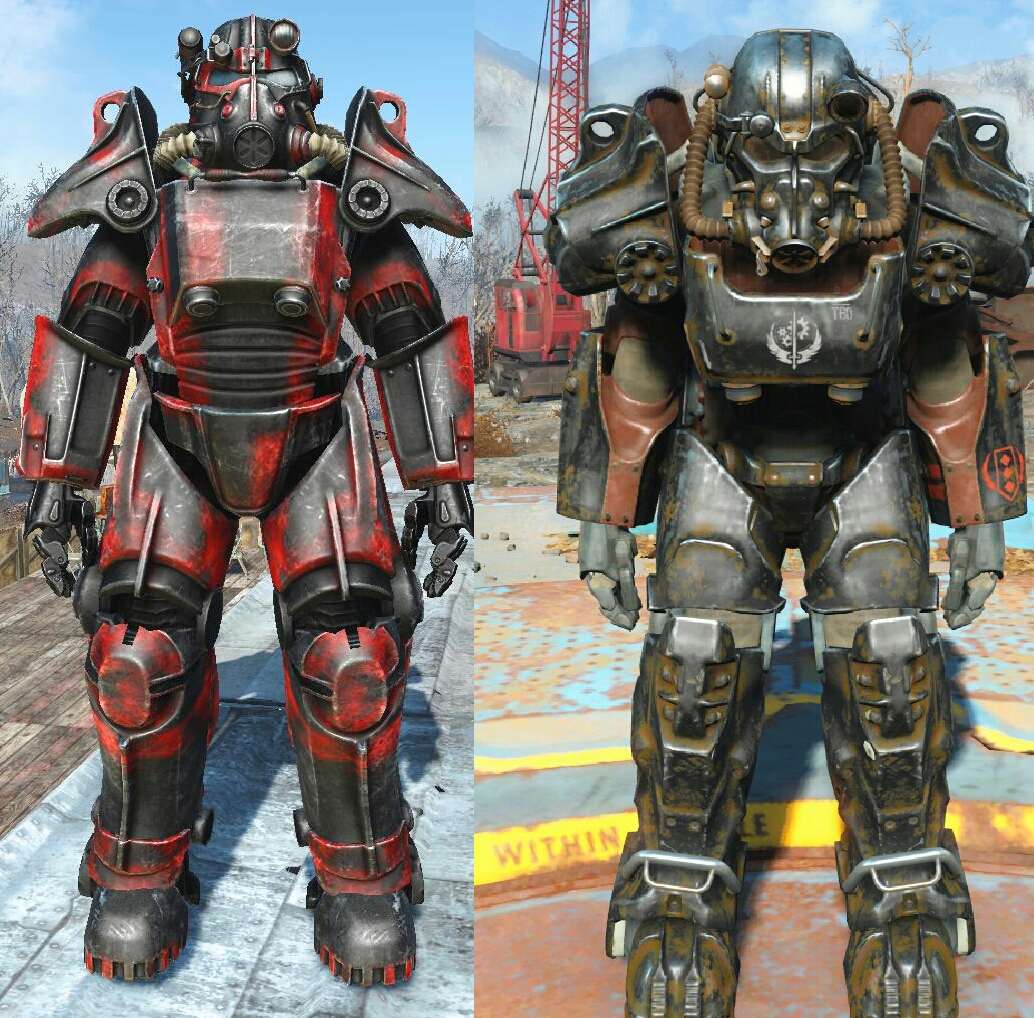 Ai T 45 Outcast Power Armor Vs T 60 Bos Fallout 4 Add On Fandom