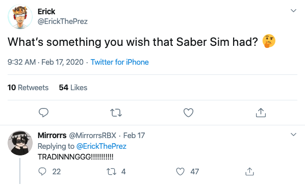 Twitter Saber Simulator