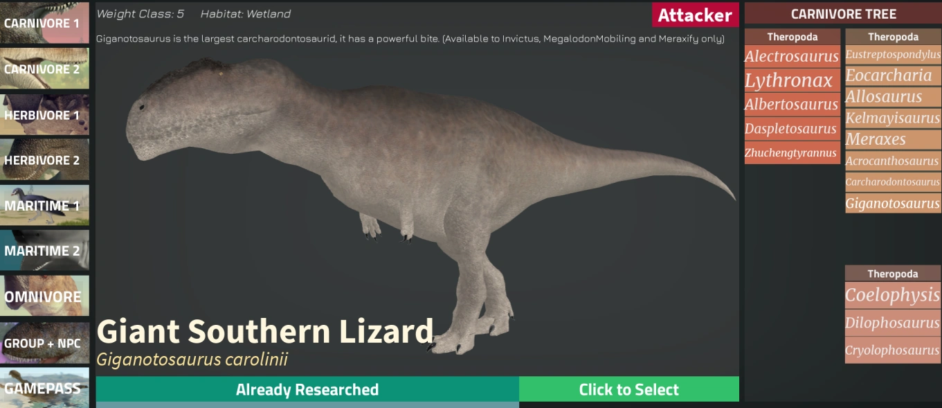 Giganotosaurus and other ecosystem dinos in free roam | Fandom, image size:1361x589