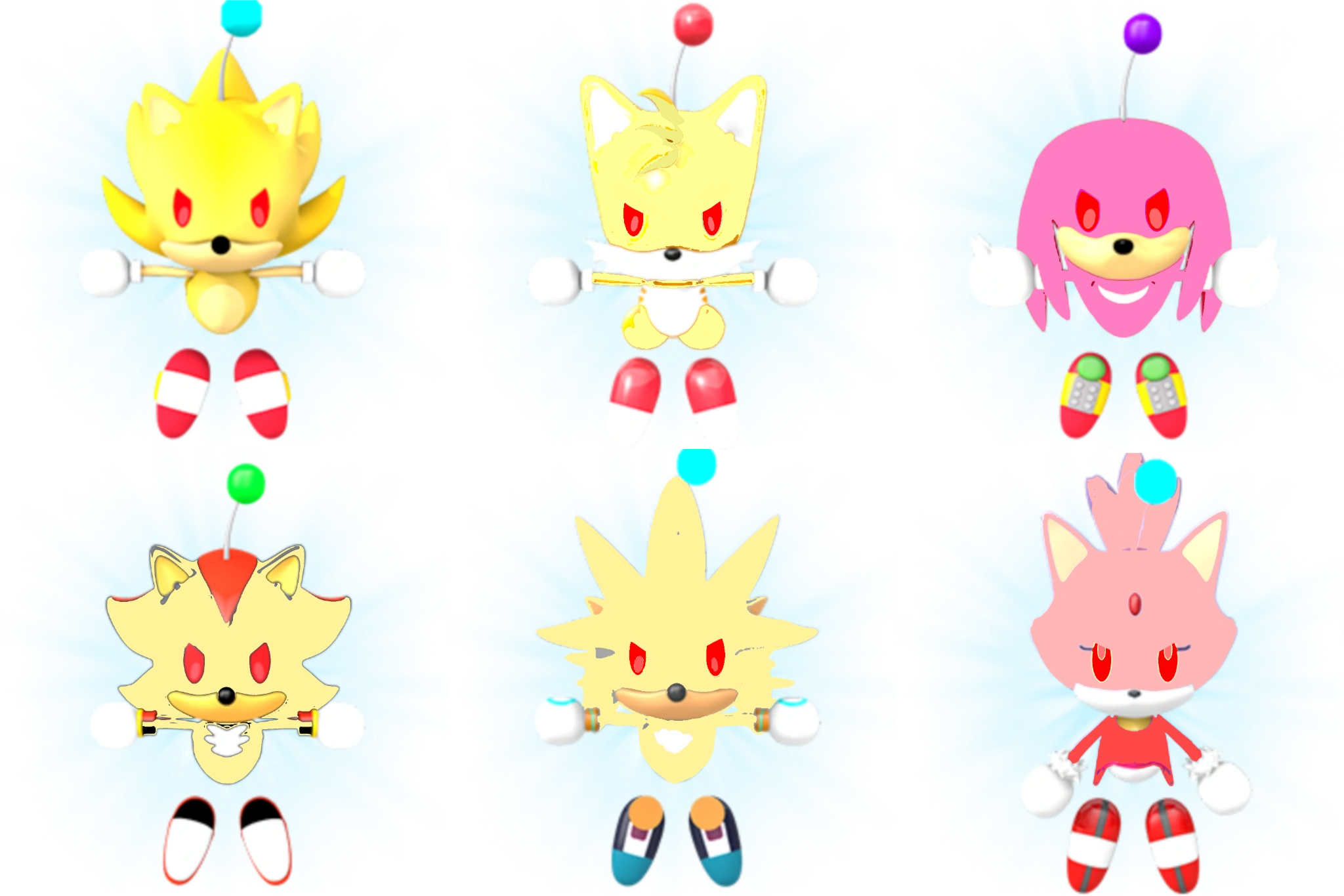 Toy Robot Super Sonic, Super Tails, Super Knuckles, Super Shadow, Super ...