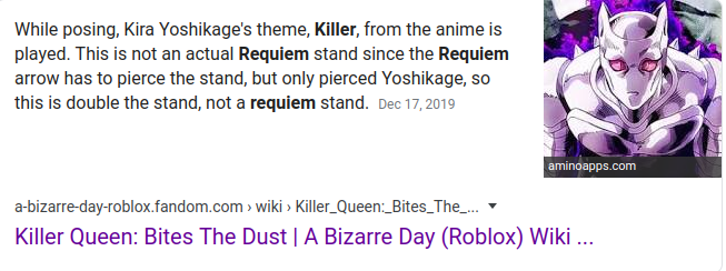 What S The Better Requiem Fandom - roblox killer queen bites the dust