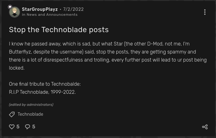I CRIED ALOT! Technoblade Never Dies (REACTION)  Technoblade Tribute  