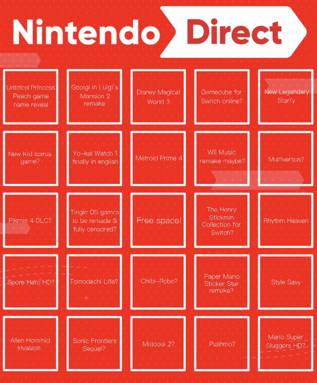 BINGO BEFORE NINTENDO DIRECT Fandom
