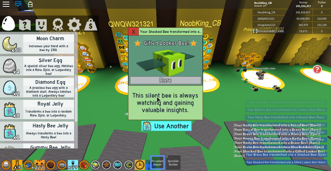 RARE* KING BEETLE AMULET & STAR EGG GIFTED BEE !  Roblox Bee Swarm  Simulator 