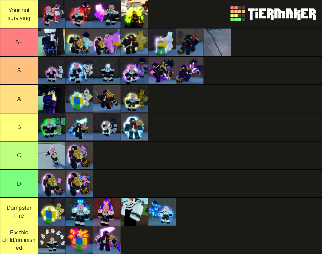 Updated Personal PVP Tierlist. The more left something is in its tier, the  better it is. : r/AUniversalTime