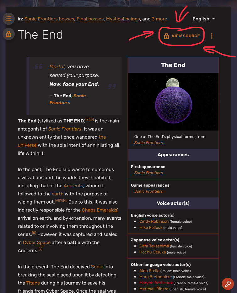 Why is is The End’s page locked? (Or whatever you call it when you can ...