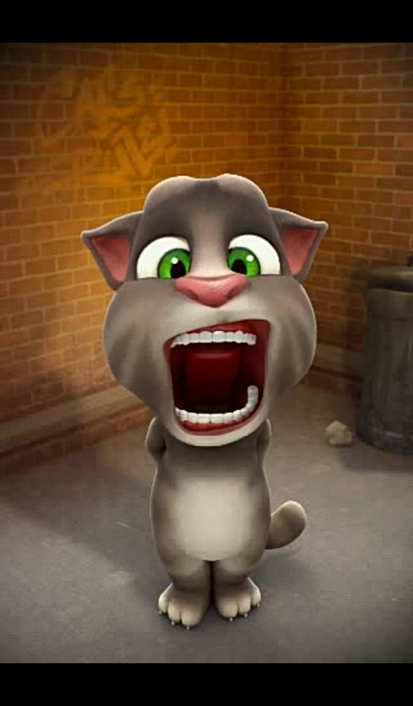 In previous verison of talking cat tom was with a big mouth. | Fandom
