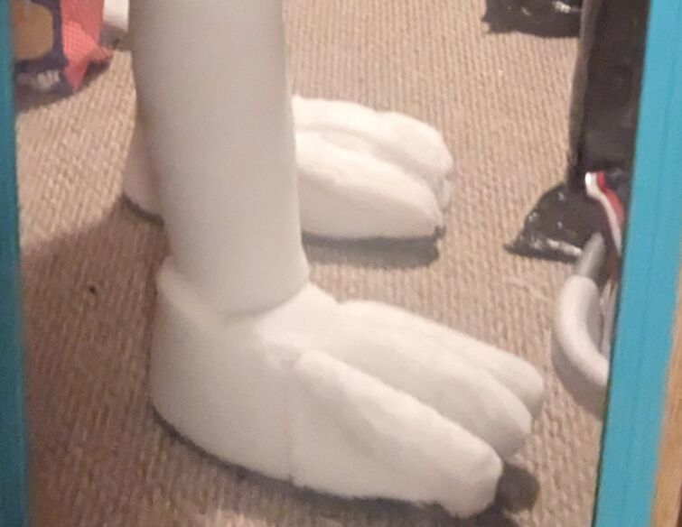 Glitchtrap cosplay WIP. This guy is just foam right now, and