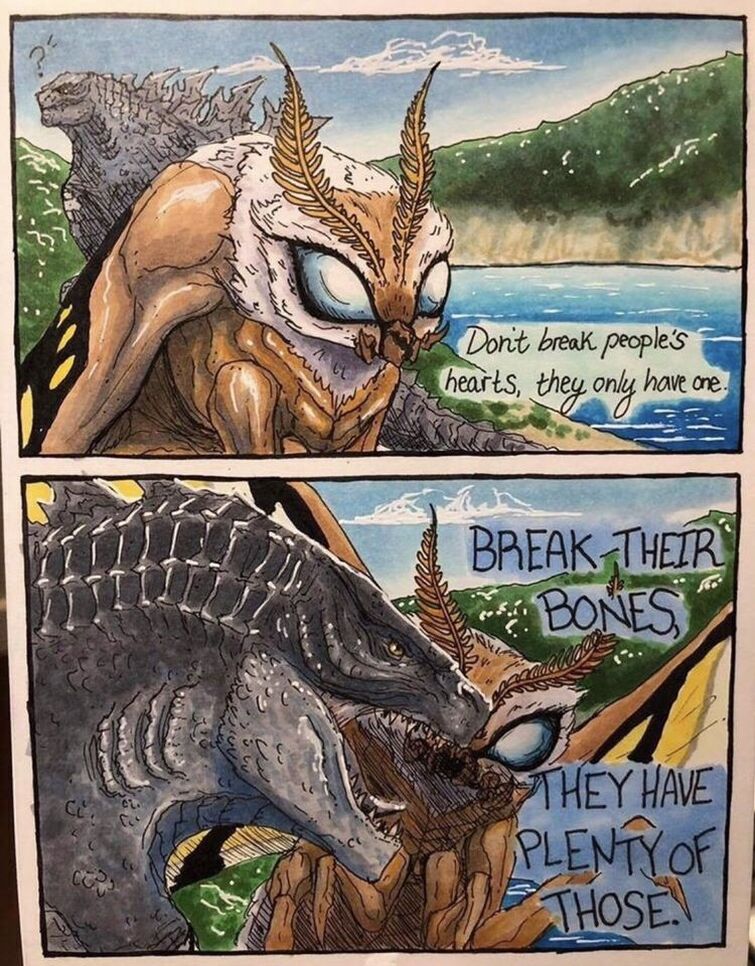 Godzilla Mothra Porn - Send me cursed Godzilla images. | Fandom