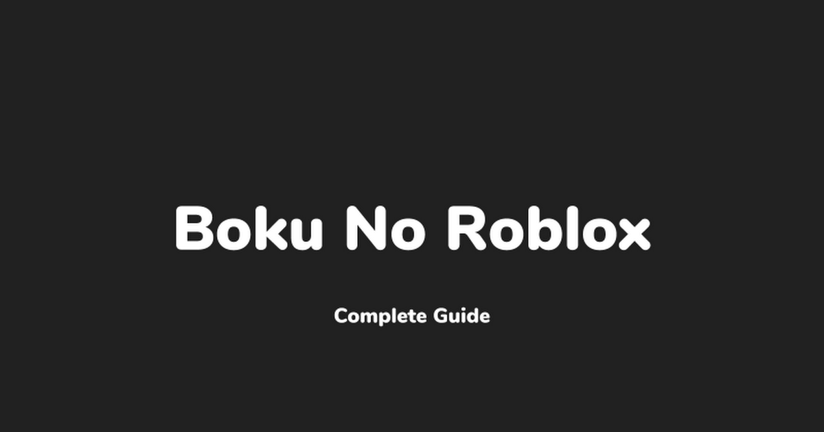 Boku No Roblox Discord Server