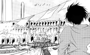 Teito looks at the fountain