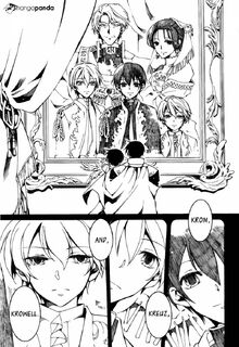 Teito and his father with the portrait of the deceased Raggs king with his wife and sons