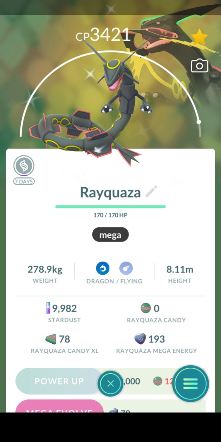 Shiny Rayquaza pokemon go