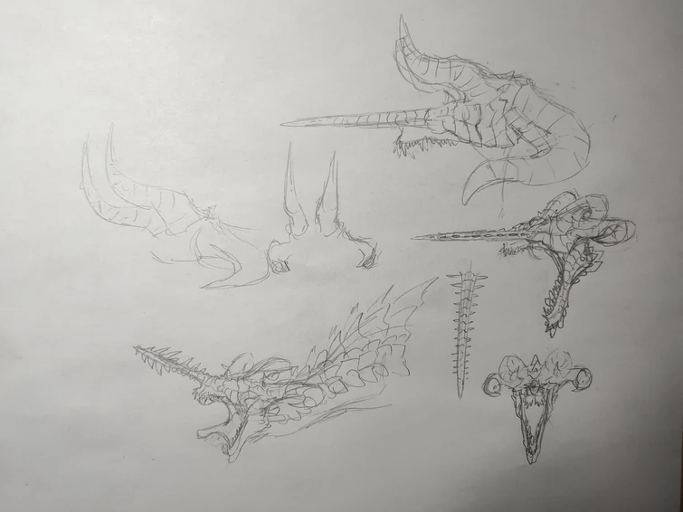 Netherrealm Gyaos Head Sketches | Fandom