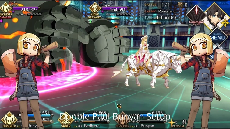 [FGO NA] Olympus Talos + Europa Fight - Double Paul Bunyan Setup