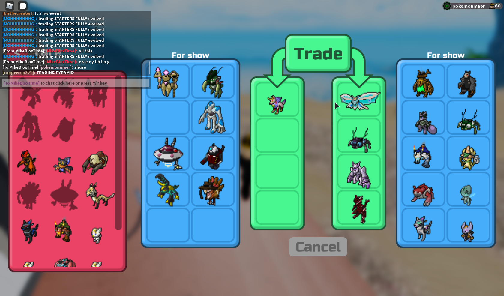 Trading starters.  Loomian•Legacy Amino