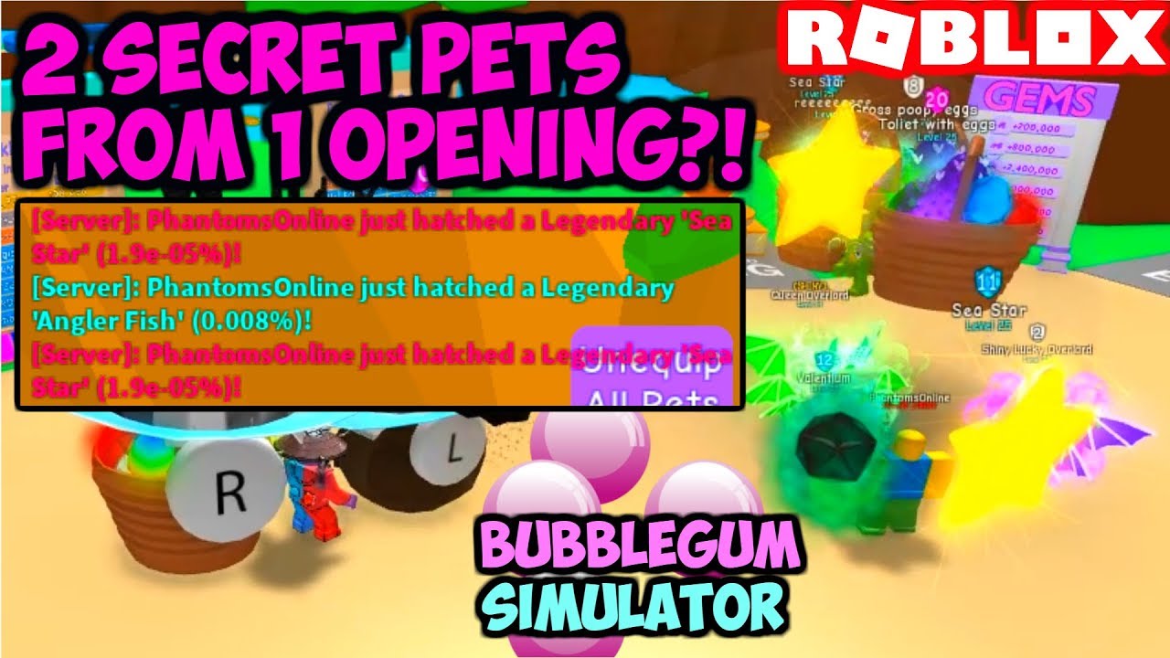 secret sea star pet roblox bubble gum simulator