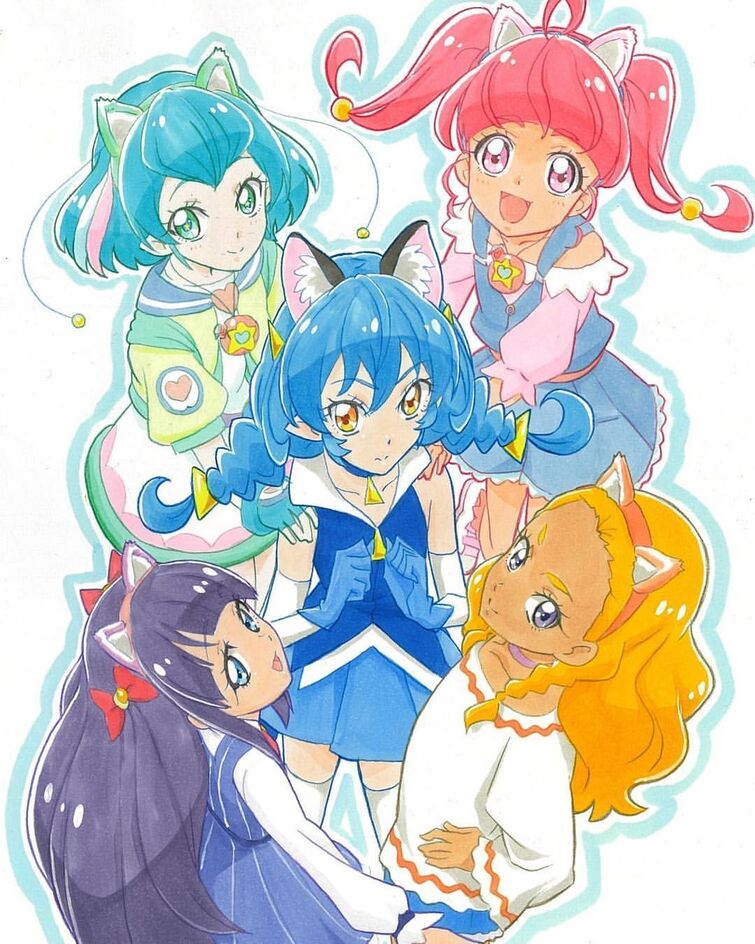 Star☆Twinkle Pretty cure Kawaí Gatinhas Nya!