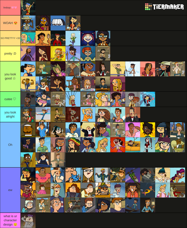 All total drama characters ranked.