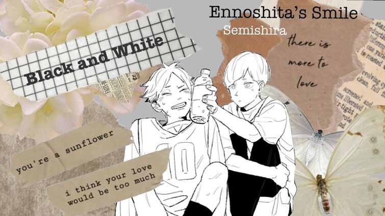 {Black and White} || semishira soulmate au|| shira birthday special ( haikyuu fluff texts)