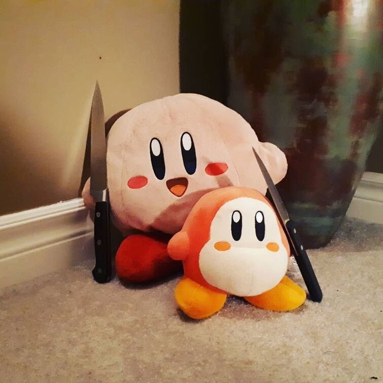 Kirby with sales knife plush