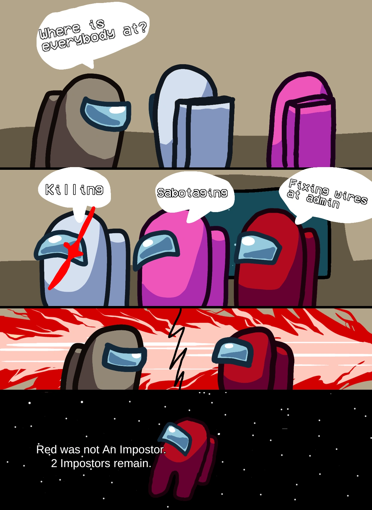 No red, you were not fixing wires. (Meme recreation) Fandom