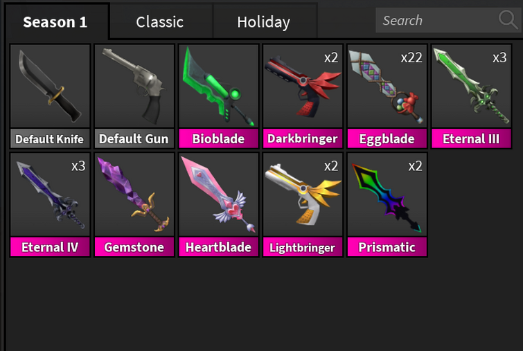 Trading Eggblade for Bioblade and Heartblade in MM2. 