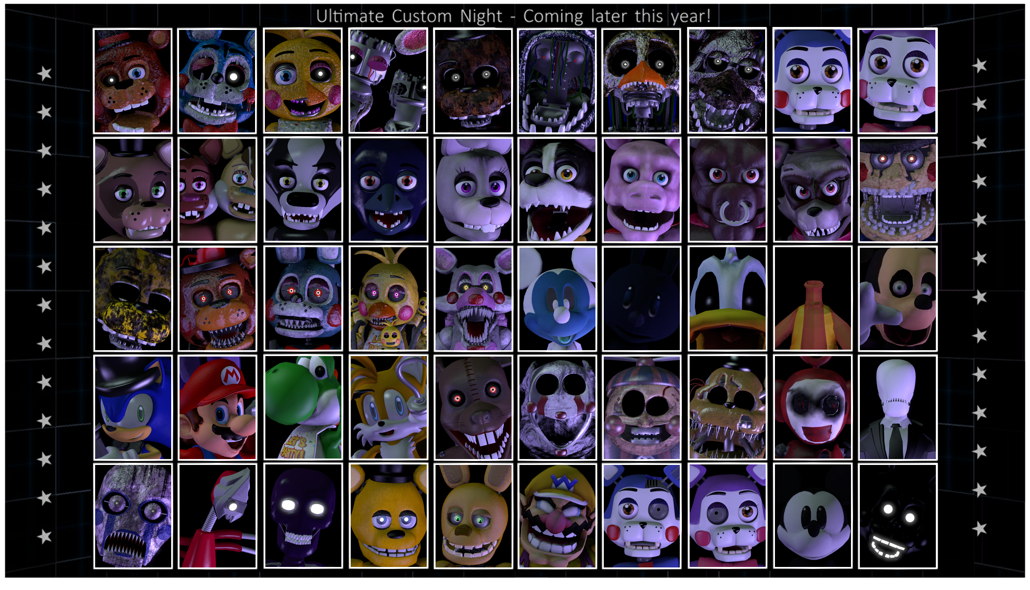 Ultimate custom night персонажи. Five Nights at Freddy’s: Ultimate Custom Night. ФНАФ ультимейт Custom Night. Ультра кастом Найт. FNAF 7 Ultimate Custom Night.