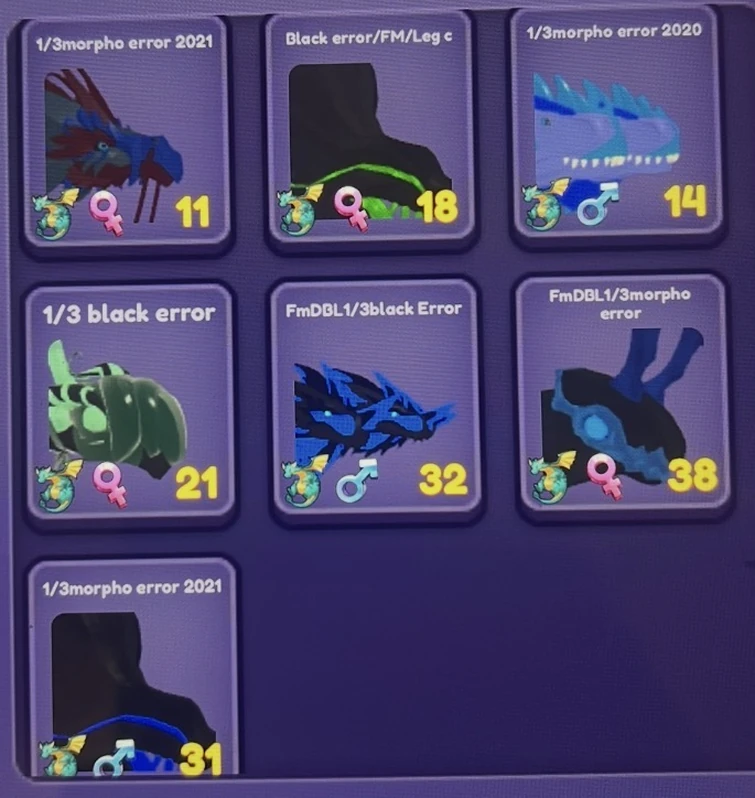 Selling/Trading these error color dragons | Fandom