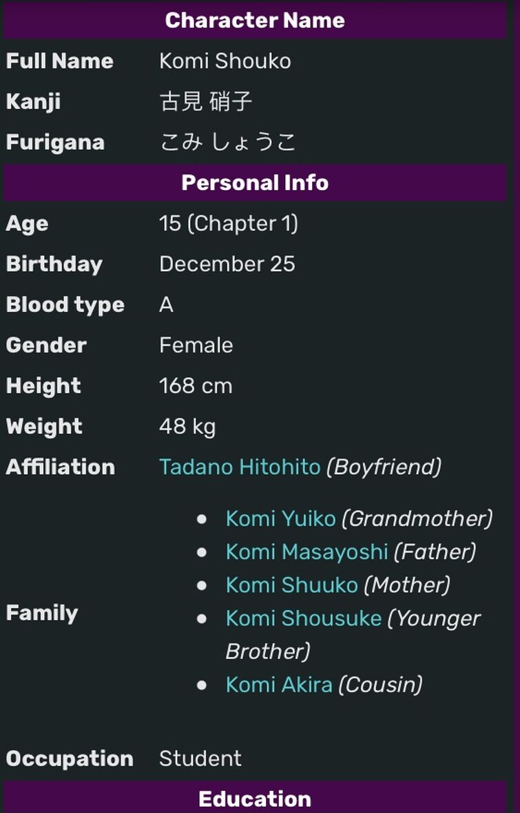 Komi can't communicate tadano full name