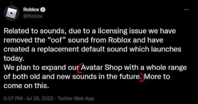 Roblox's iconic 'oof' sound removed due to licensing